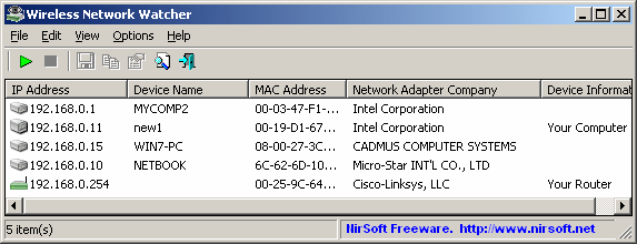 watch data on network for specific ips mac